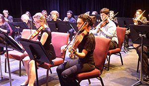  Students playing string instruments