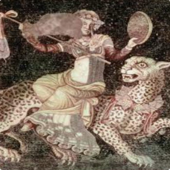 Mythical Figure Riding a Leopard 