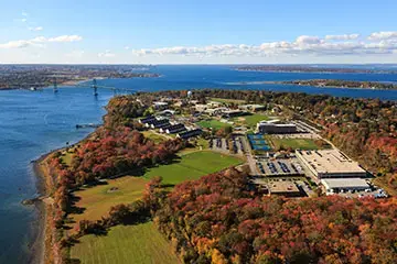 Fall aerial of campus