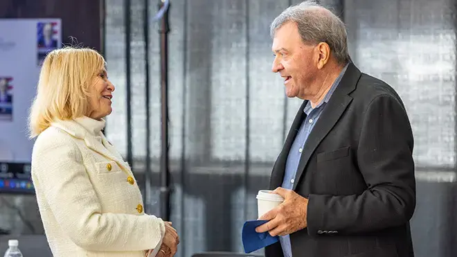 RWU president speaks with president of the Japan-America Society and Black Ships Festival of Rhode Island, Inc.