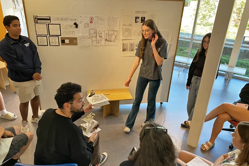 Students presenting their project together