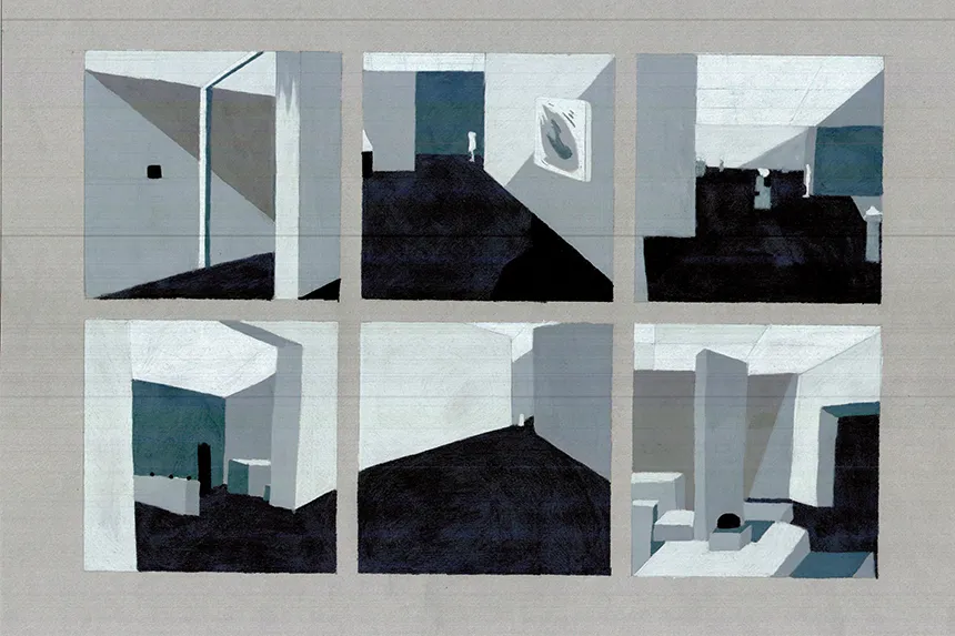 A storyboard sketch by a Summer Academy Student