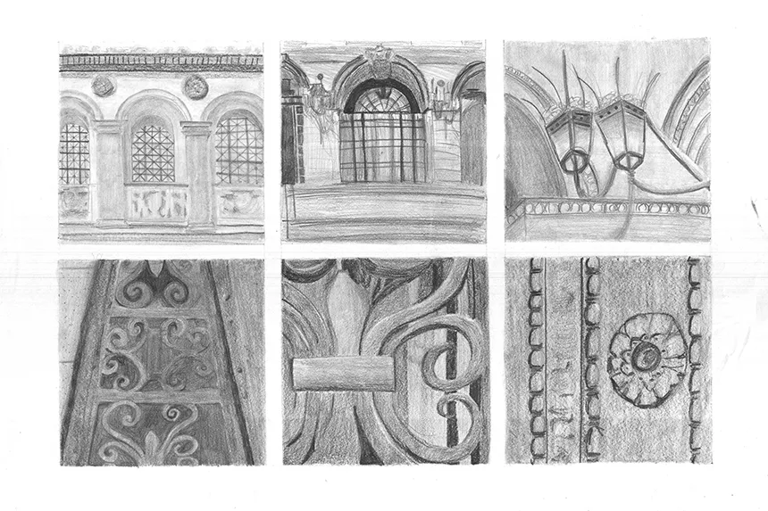 A detailed storyboard sketch by a Summer Academy Student