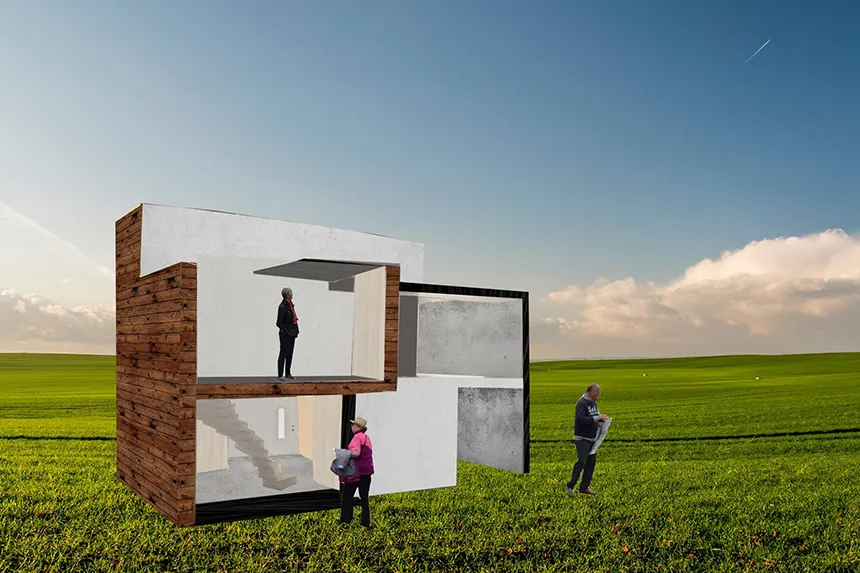 Digital art of a building by a Summer Academy Student