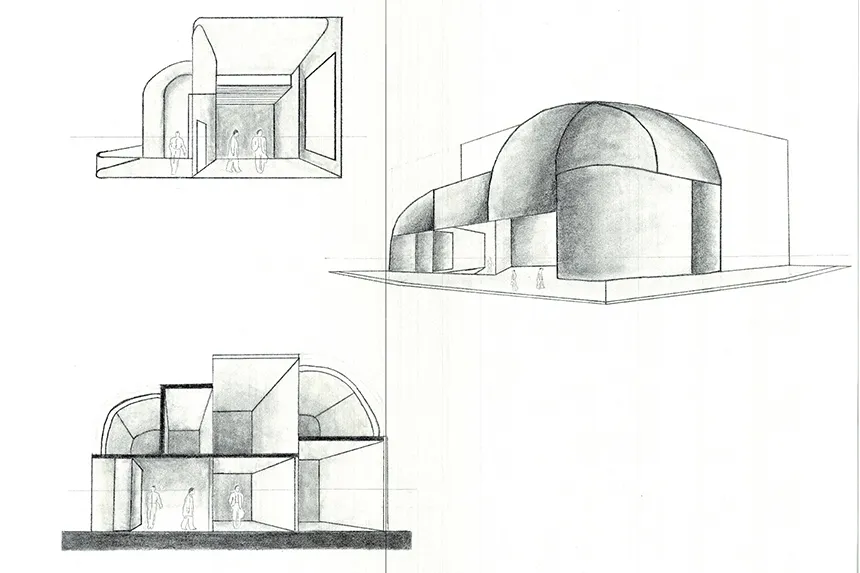 Building sketch collage by a Summer Academy Student