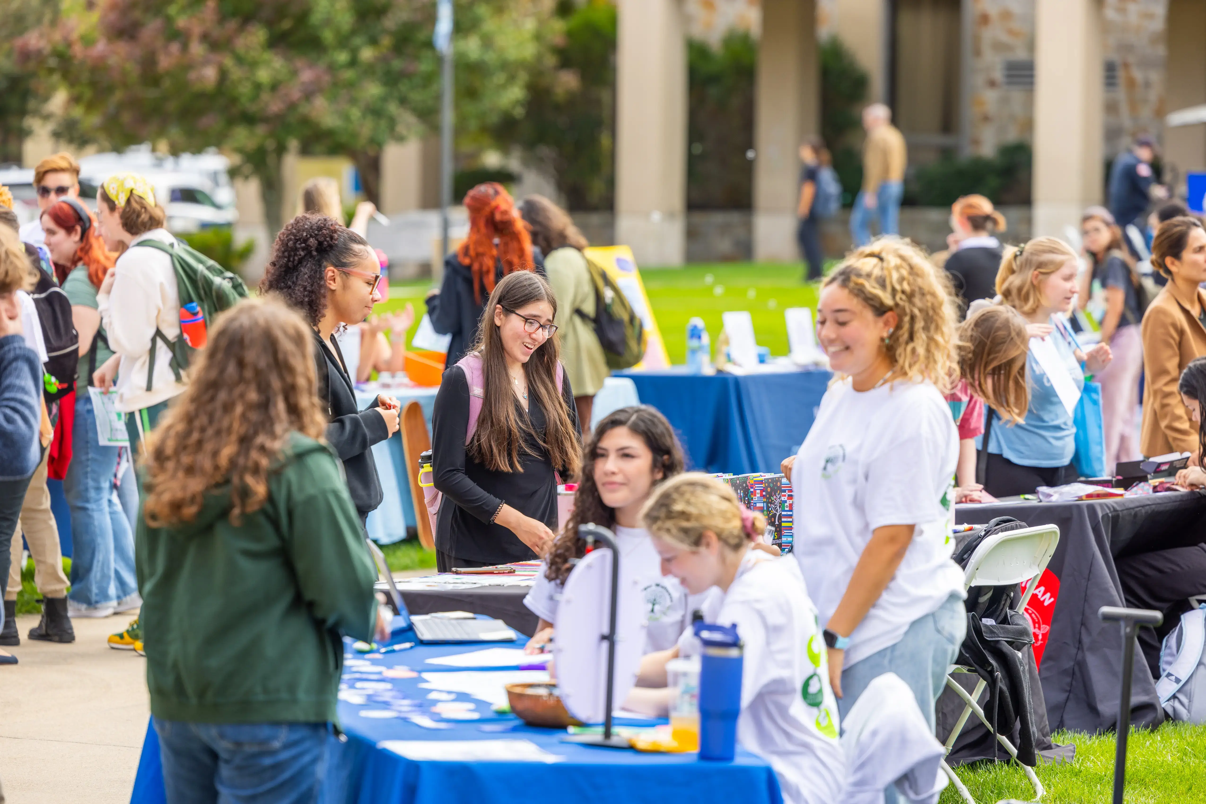 Students talking at club fair