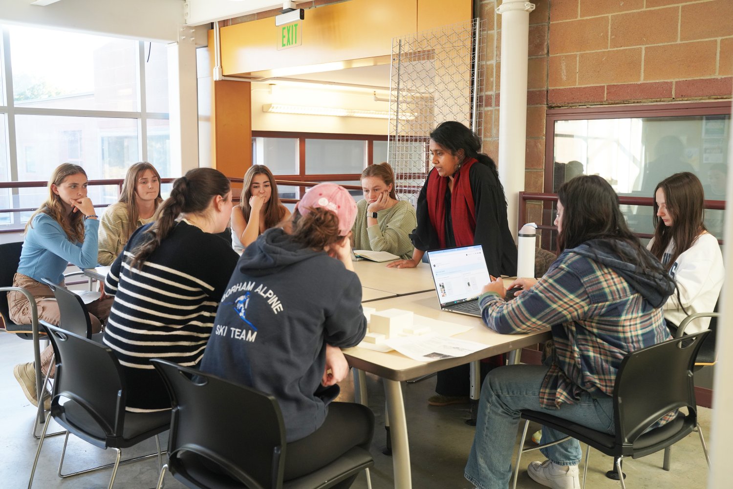 Architecture Adjunct Professor Hanisha Thirth BennaBhaktula leads a group of Summer Academy alumni in a group discussion.