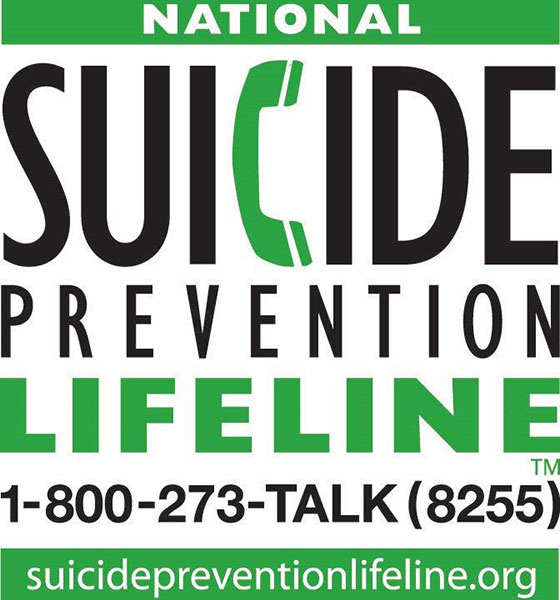 National Suicide Prevention Lifeline: 1-800-273-TALK (8255)