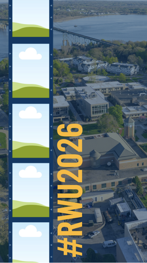 Spaces to add images in film strip above aerial view of campus