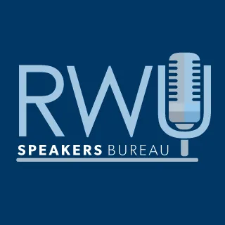 image of RWU Speakers Bureau logo featuring an old-fashioned microphone