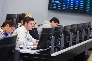 Students in business classroom.