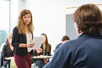 Student cross examining witness.
