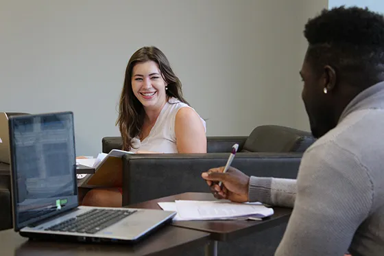 Female student smiling