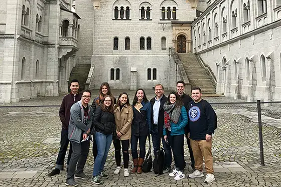 A group of students in Europe