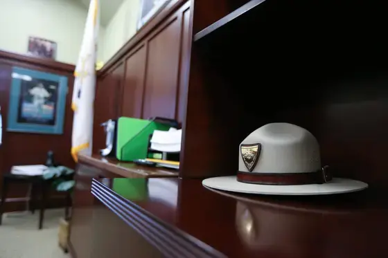 sheriff hat sits in court