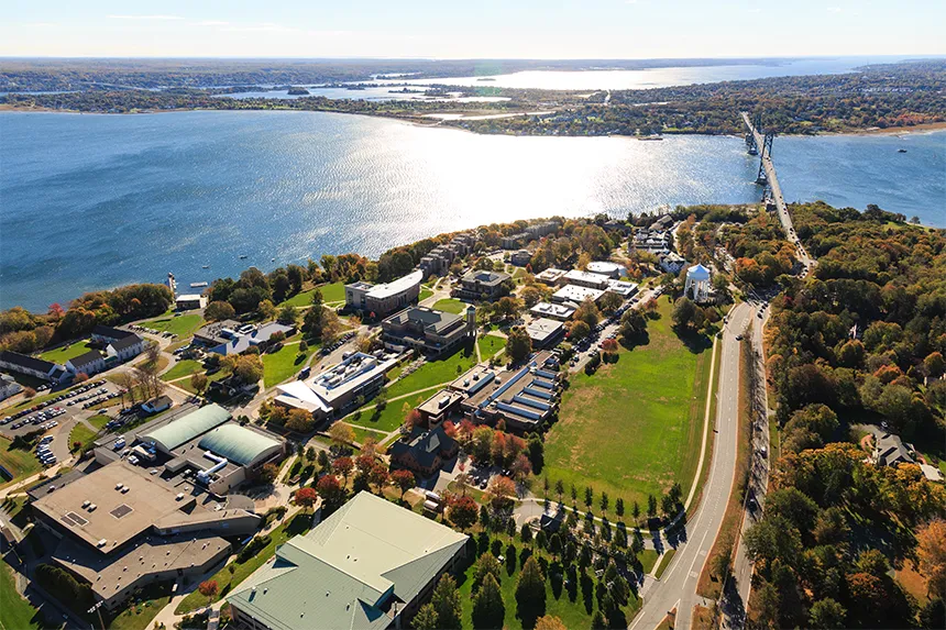 Aerial view of the RWU Bristol Campus