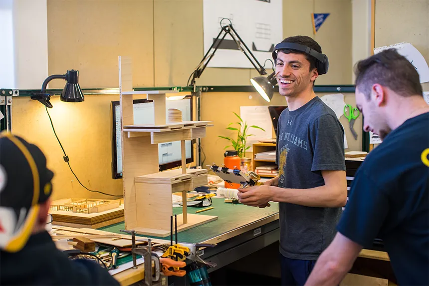 Architecture student working on a project