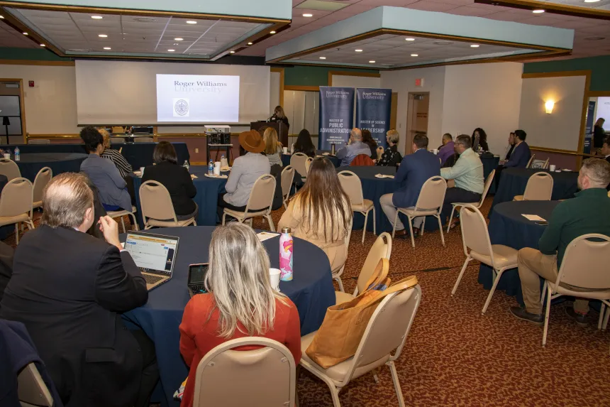 A photo of all of the attendees watching the panel at the 2022 RIASPA Conference