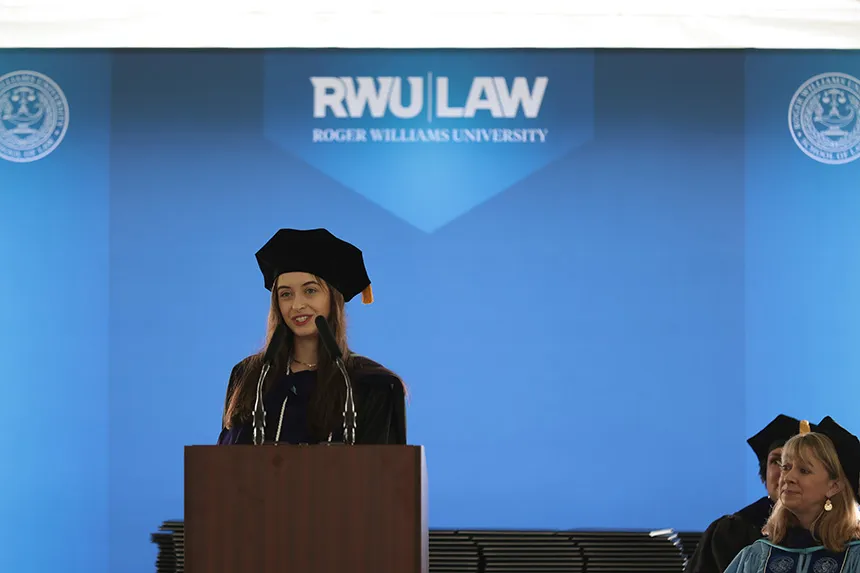 Law School student speaker Ashley Kaplan