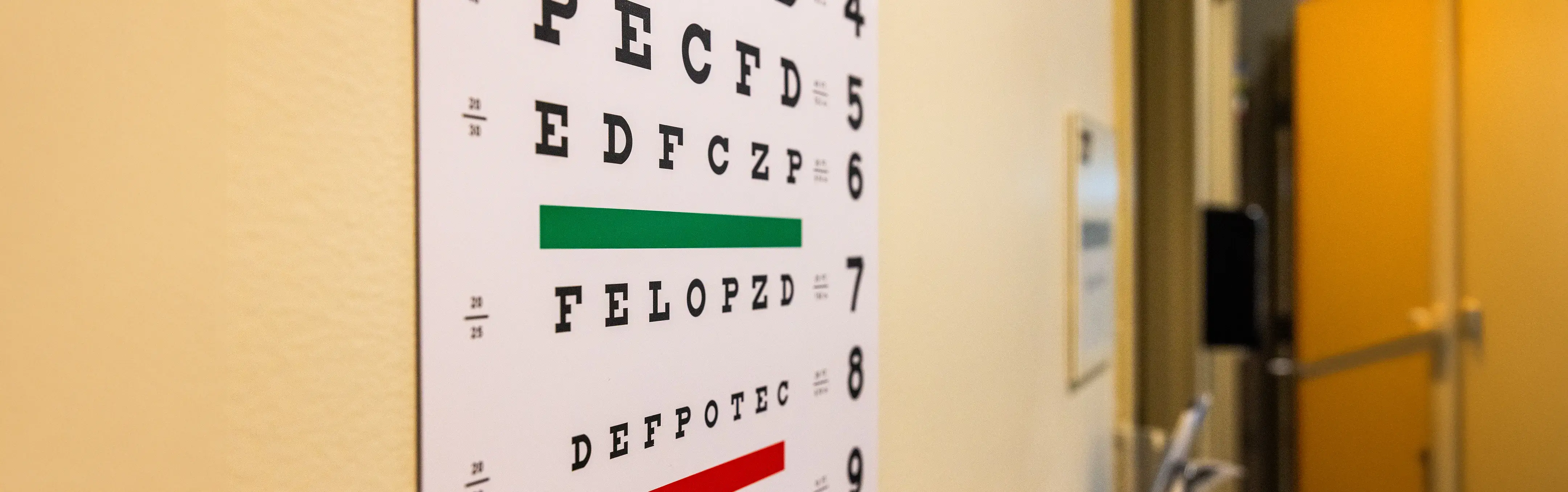An eye chart in a doctor's office