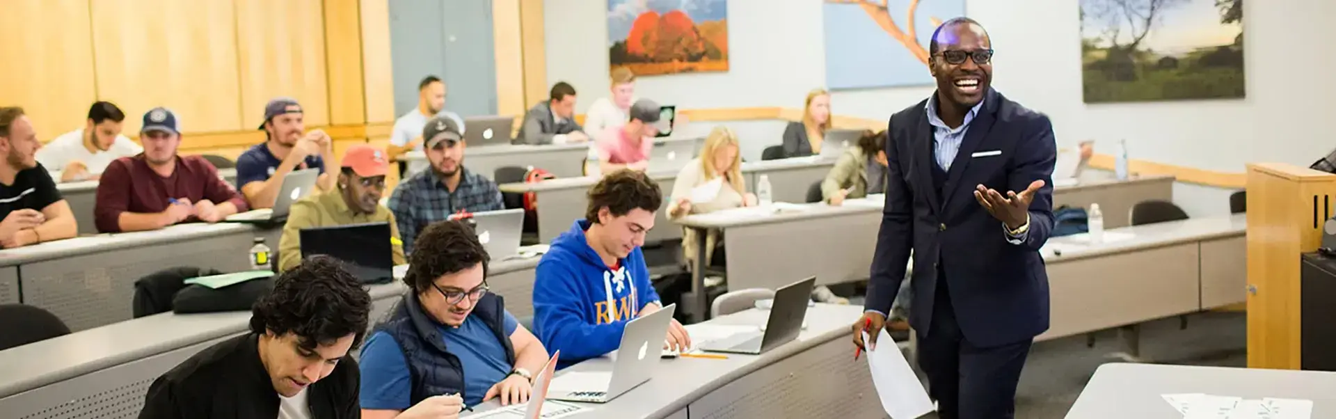 Management professor teaching